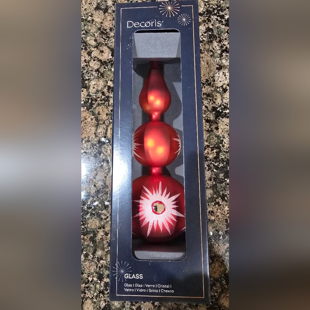 Decoris Glass Finial Tree Topper